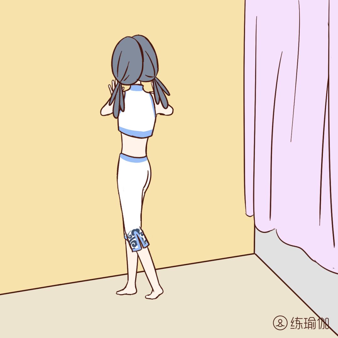 爬墙瘦肚子瘦腰最快的动作,扶墙跳跃转圈教学