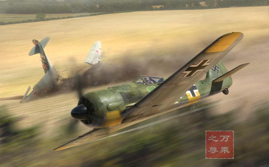 战场冤家，木制的拉-5战斗机和金属制的Fw190战斗机全方位对比