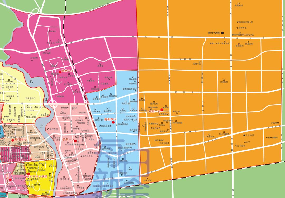 新余一中划片学区房高清图,新余绿景水岸四中是划片吗