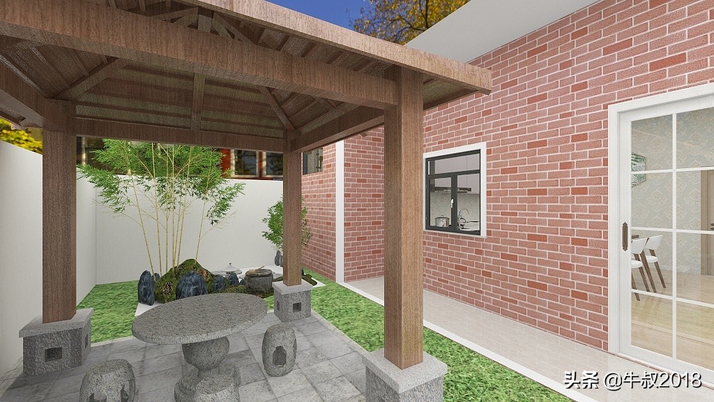 乡村养老别墅带庭院,农村简单养老房小户型设计