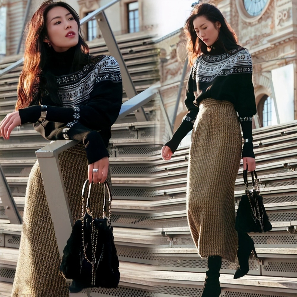 秋冬高腰毛呢裙怎么搭配,秋冬一定要试试这套毛呢裙穿搭