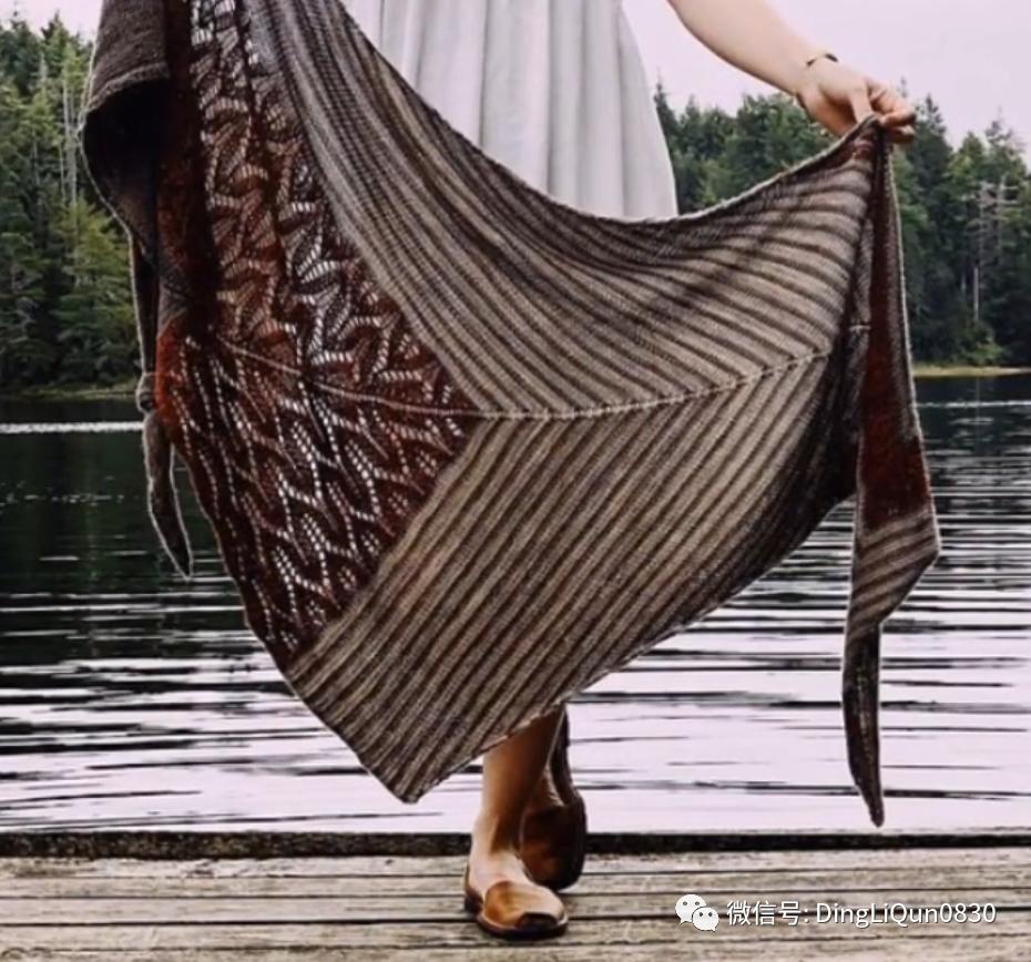 披肩围巾两用针织方法,针织时髦的新型披肩