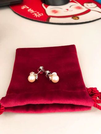 周大福金au750海水珍珠项链,周大福家的珍珠