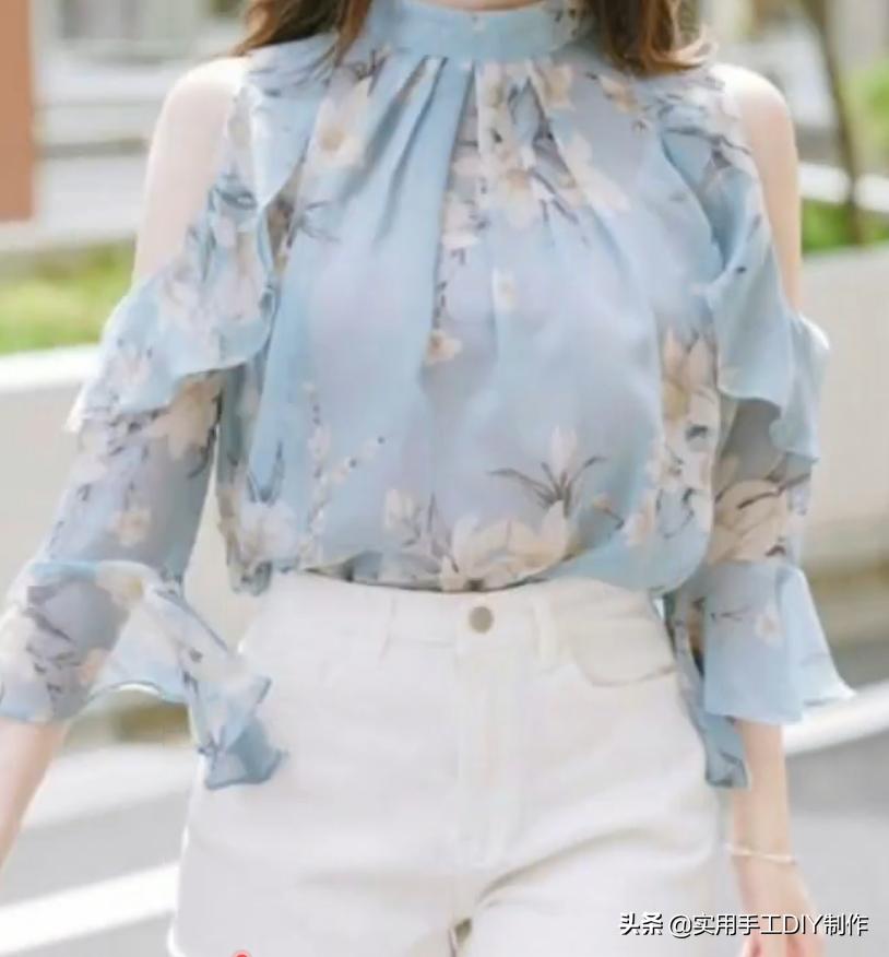 布艺花边造型手工,贝彩布艺落肩袖连衣裙裁剪教程