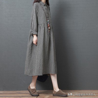 棉麻韩版宽松连衣裙120斤到220斤,宽松棉麻连衣裙高端大气上档次