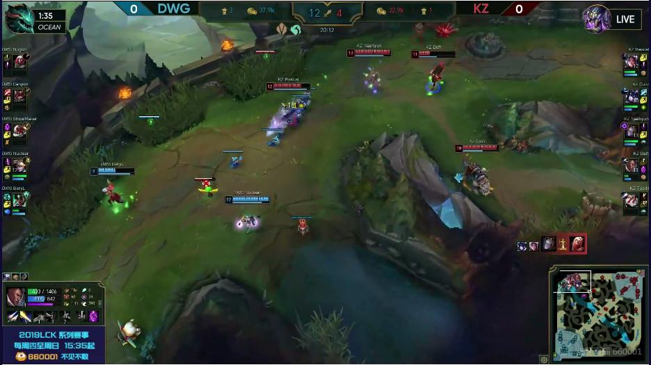 英雄联盟：挖掘机节奏出色，KZ让一追二DWG，拿下焦点之战