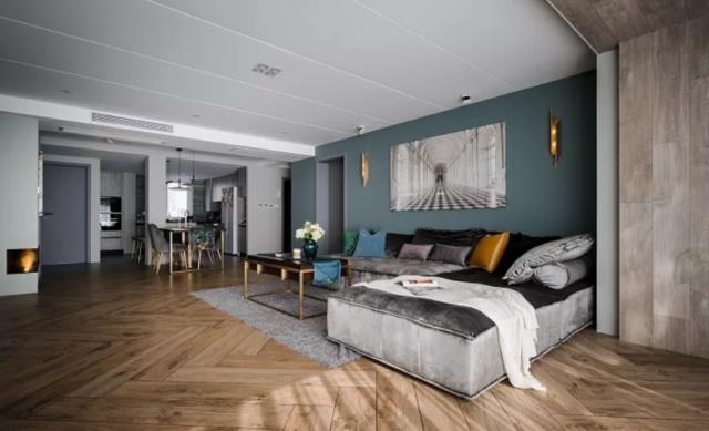 超薄大理石电视墙装修效果图,通风40天搬新家