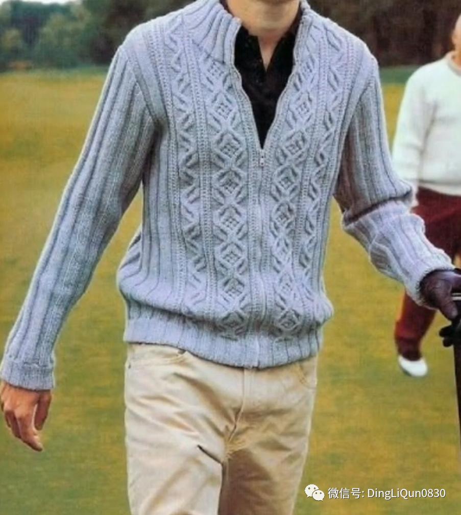 男士针织衫开衫秋冬款手工编织款,手工针织衫男款花样