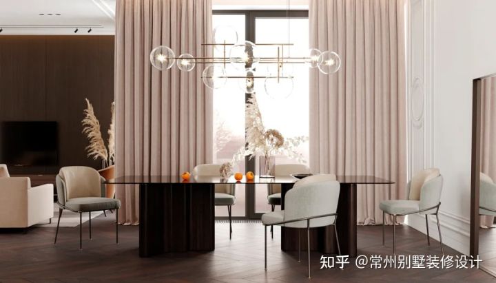 现代中式轻奢装修别墅设计 (法式新古典别墅装修设计)