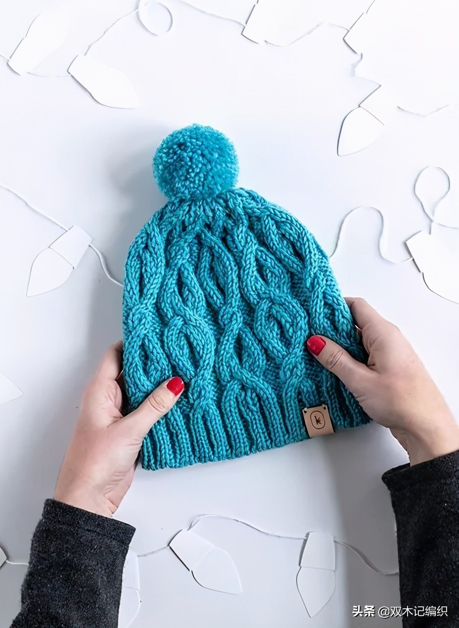 内里加绒加厚一体针织毛线帽,米奇棒针绒线帽