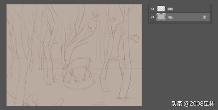 狮子亲吻小鹿插画,抬头望天空的小鹿插画