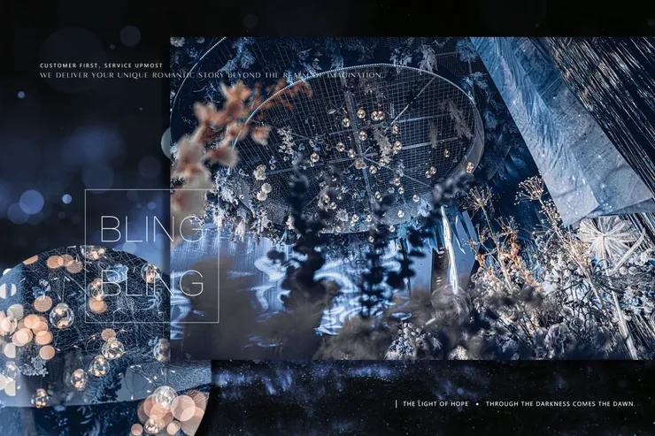 蓝色系婚礼大堂效果图片高清,农村小院内婚礼现场布置粉蓝色系