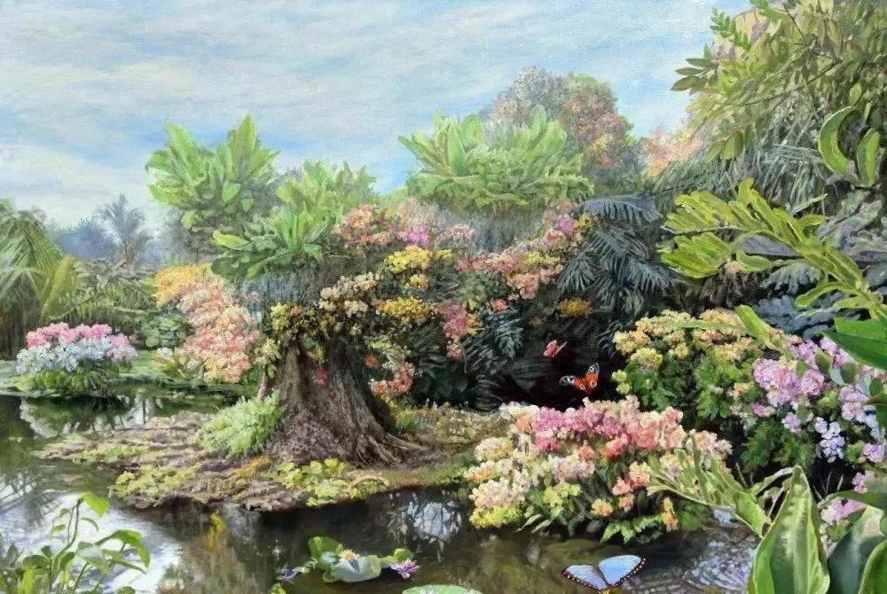 世界著名大师花卉油画,油画漂亮风景画