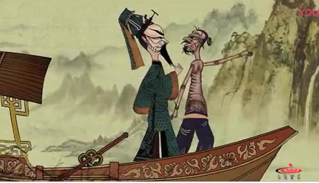 桃花源记国画图片图文,桃花源记水墨画欣赏