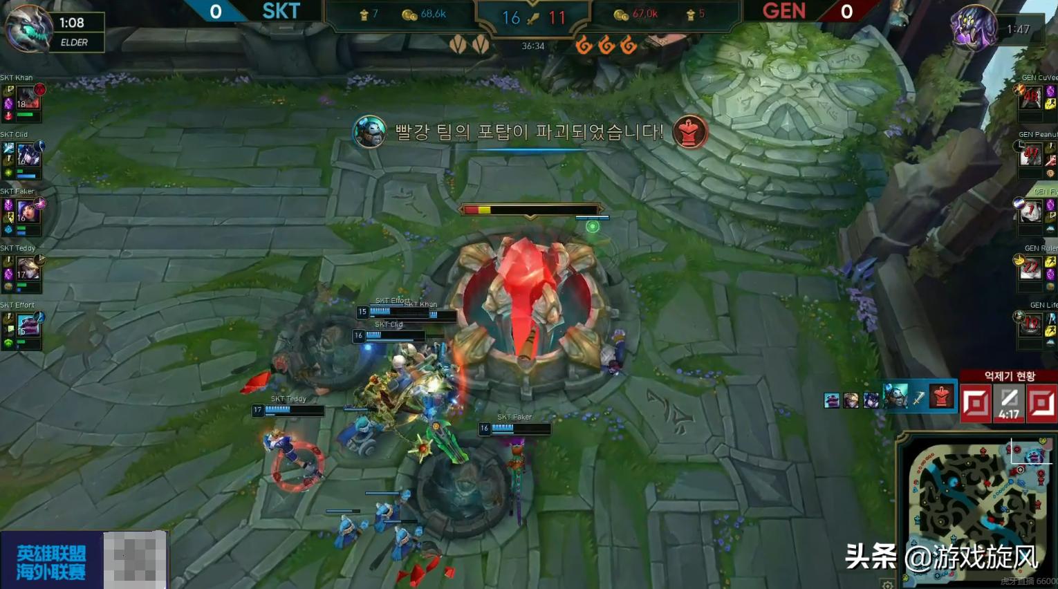 LOL:SKT劣势翻盘Gen.G,李哥妮蔻反身大招一锤定音