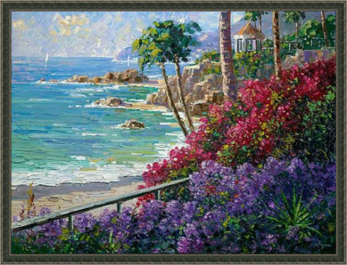 唯美风景油画图片大全,油画花朵唯美风景