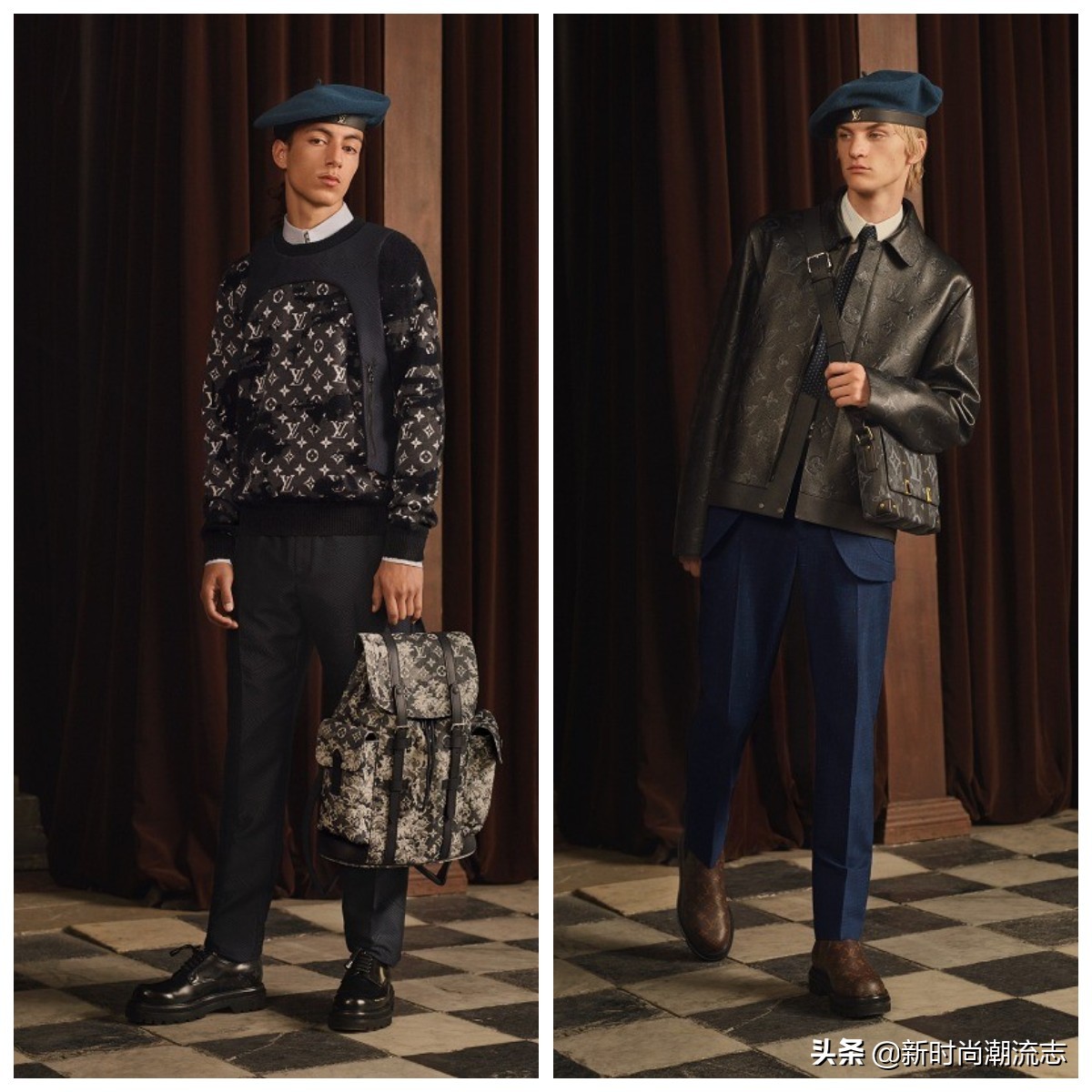 新男款lv包单肩斜挎包带按扣,lv2023早春男装包刺绣