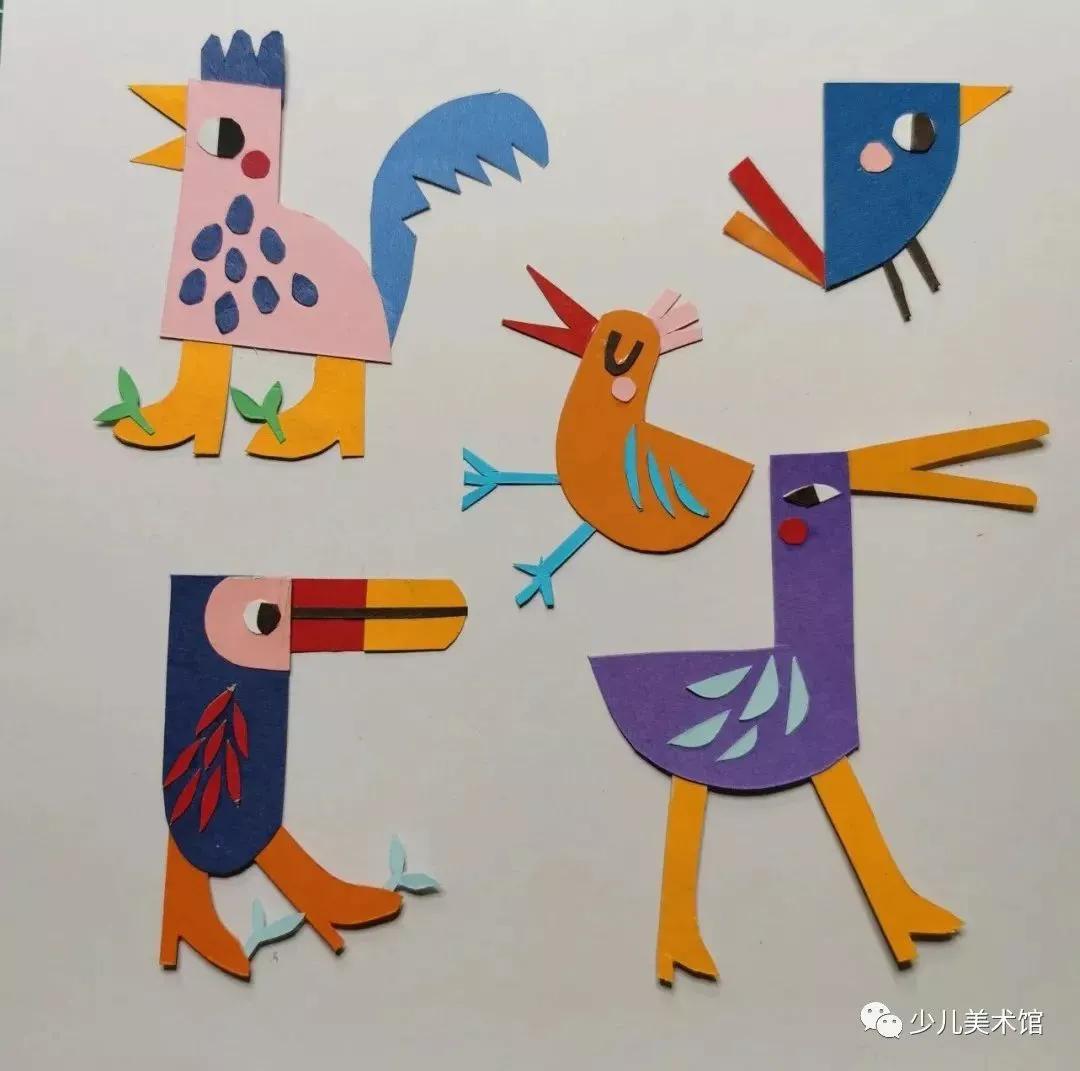 拼贴画创意作品手工小学,拼贴画创意美术教程