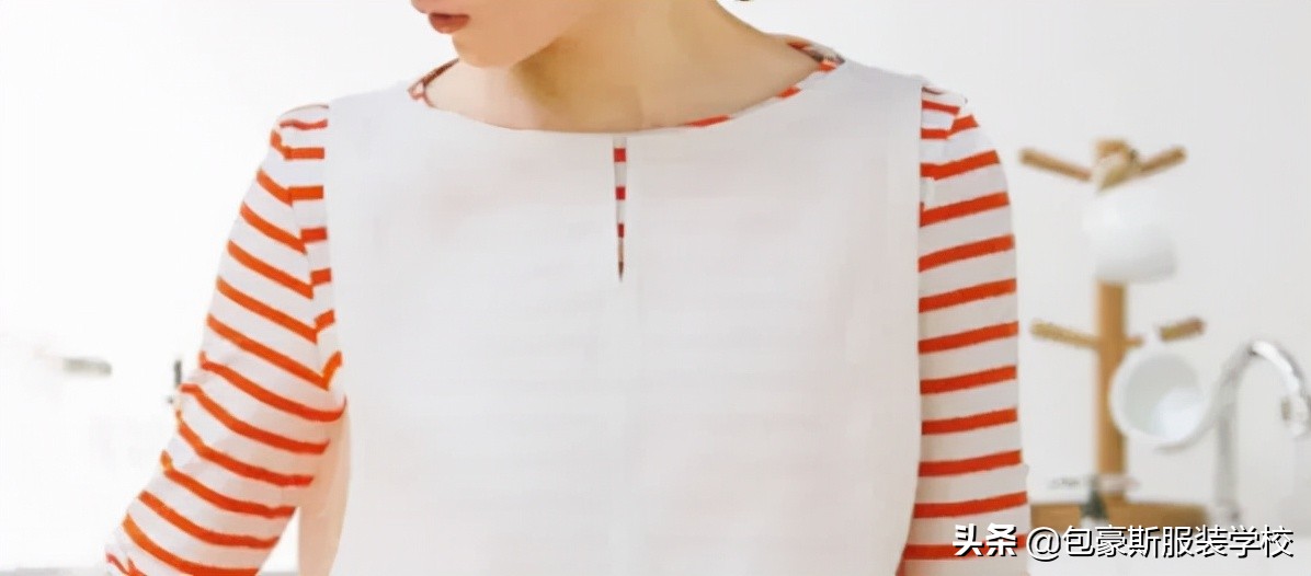 前后双面系带围裙效果附图纸,宝宝前后双面系带围裙