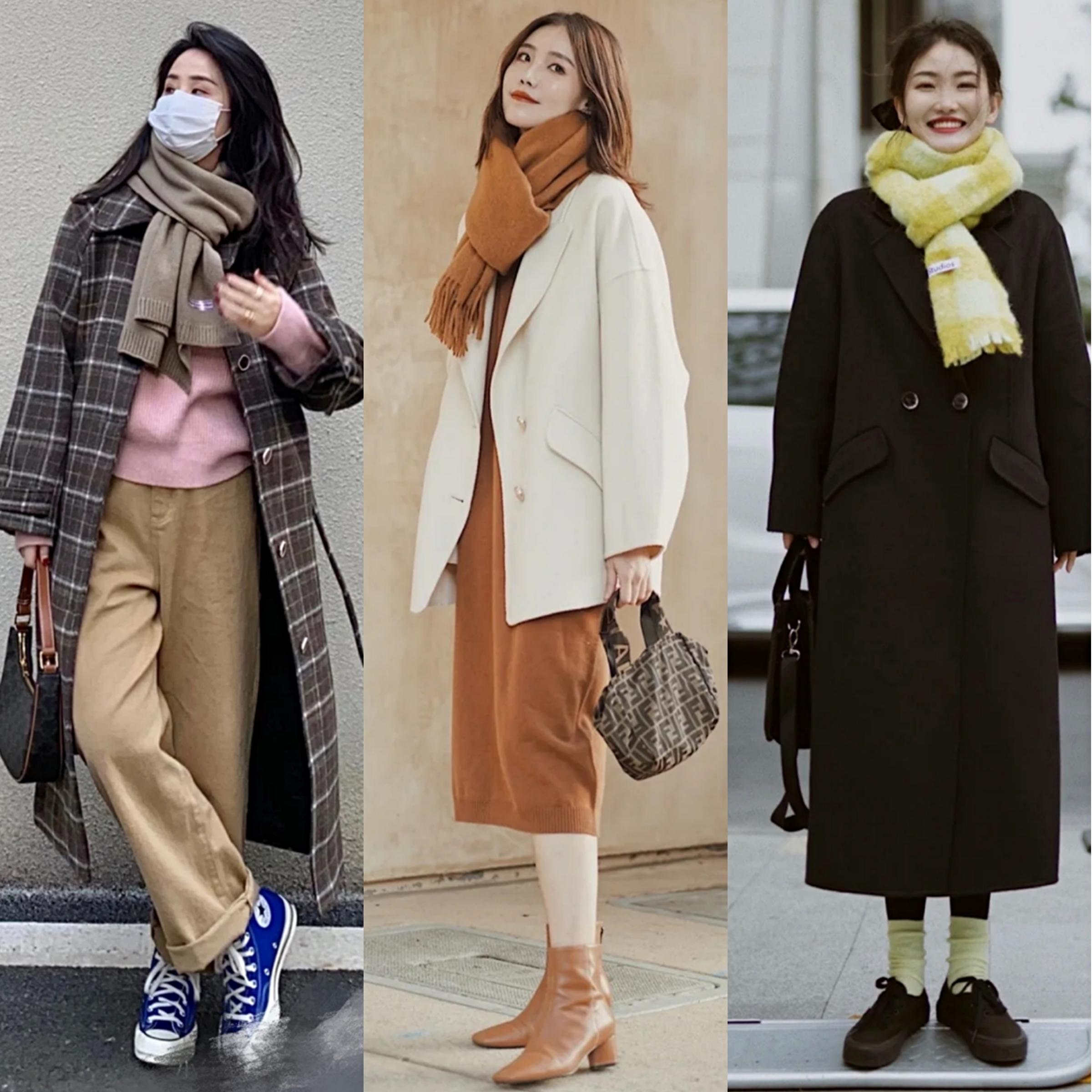 大衣围巾怎么系好看长款,穿大衣围巾系法又简单又好看