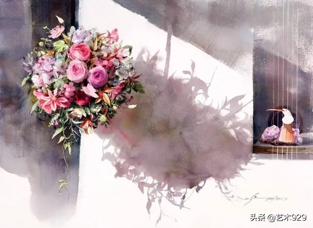 韩国水彩画家misulbu作品欣赏,韩国水彩画风景作品