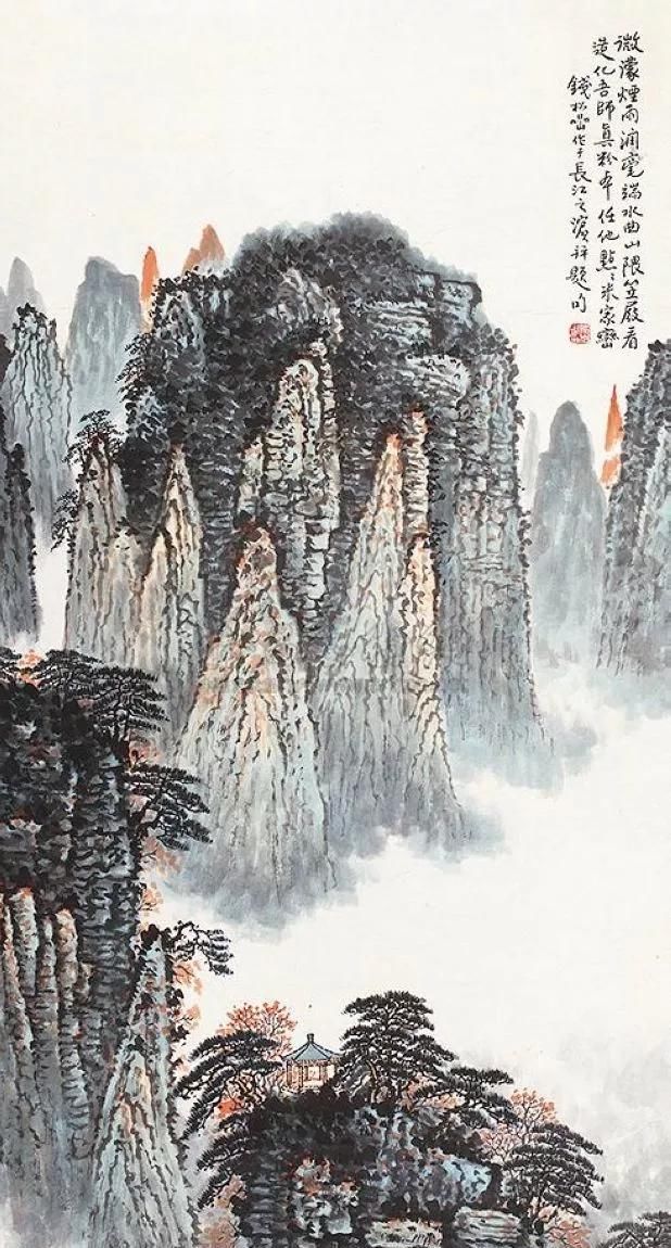 书画家钱松嵒作品价格,钱松喦早期山水画