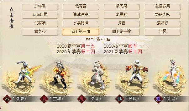 大话西游2最新8强,大话西游2巅峰赛排名