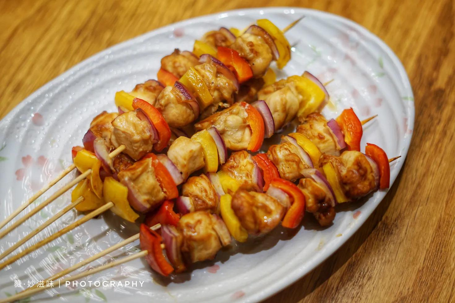 低脂彩椒鸡肉串晚餐,自制低脂少油彩椒鸡肉串