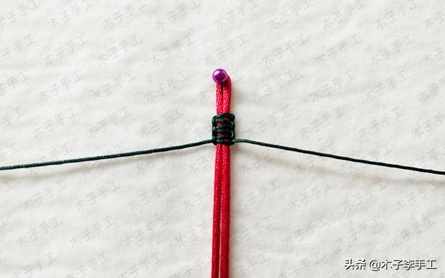 双向平结手链编织教程串珠,花样平结串珠花朵手链