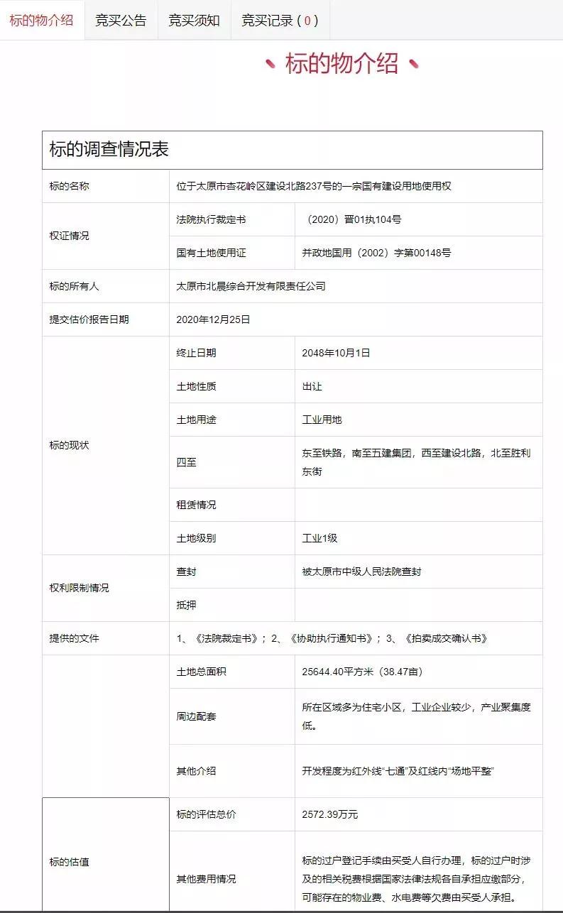 司法拍卖土地价格,司法拍卖工业用地