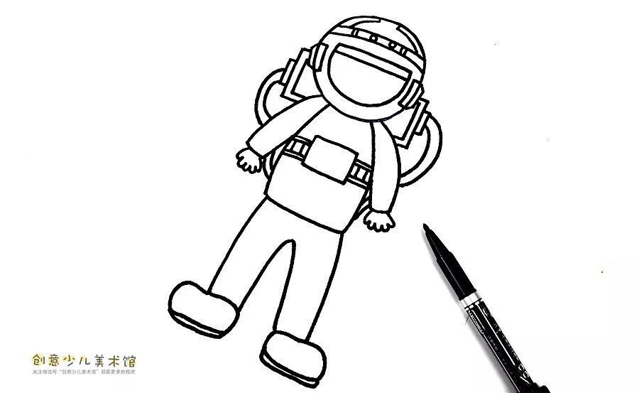 太空中的宇航员儿童画课件,儿童画画5-6岁创意画太空宇航员