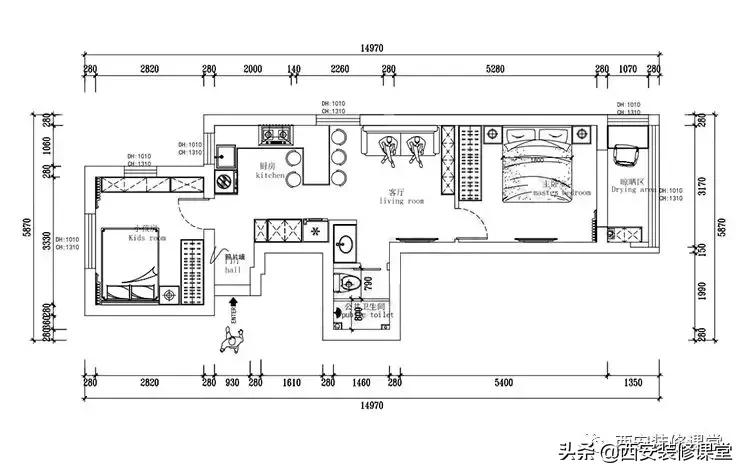 小户型2个卧室变一室一厅,大开间一居室改两室一厅