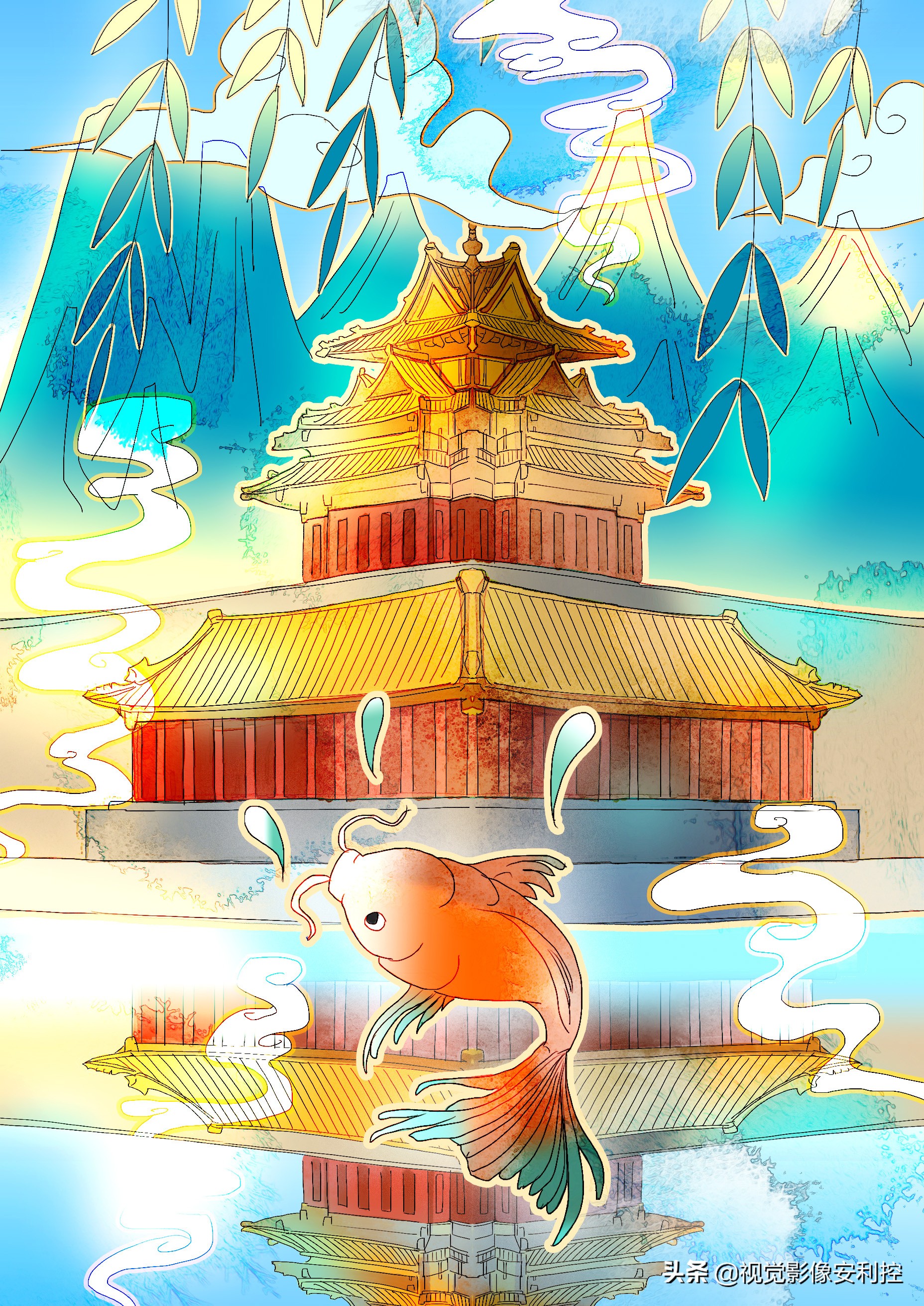 好运招财锦鲤图片壁纸,新年壁纸锦鲤附体好运滚滚而来