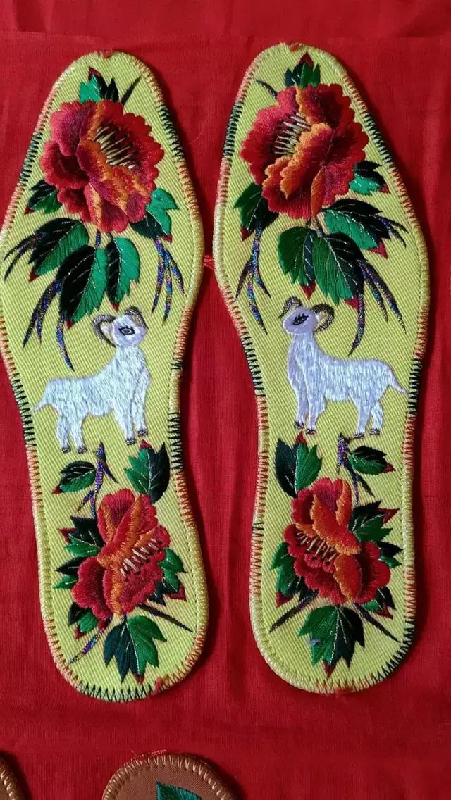 刺绣鞋垫花样各种图案教程,几何鞋垫图案鞋垫绣法