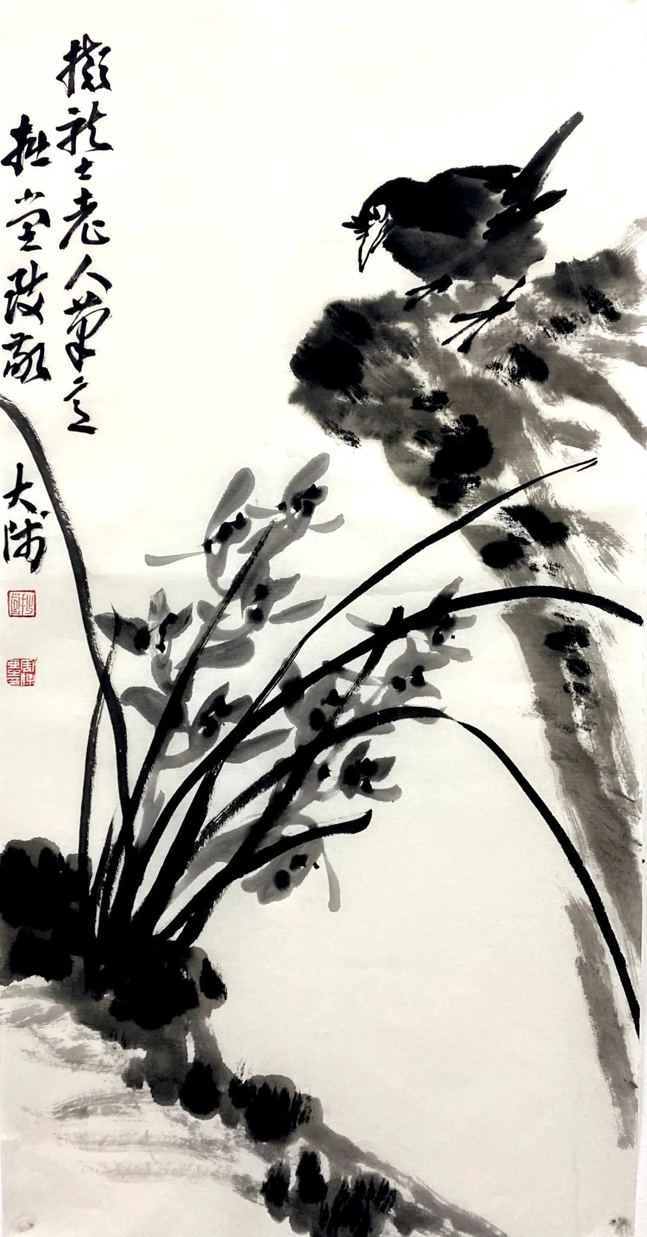 国画写意兰花作品图片欣赏,国画兰花欣赏精品