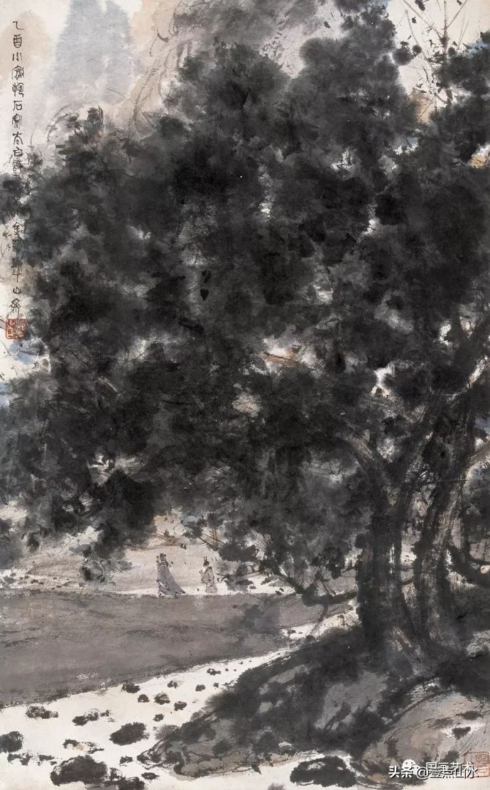 傅抱石山水全集,酣畅淋漓水彩画作品