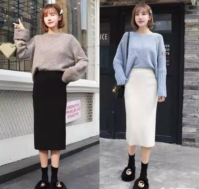针织开衫搭配半身裙秋冬,秋冬针织半身裙怎么搭