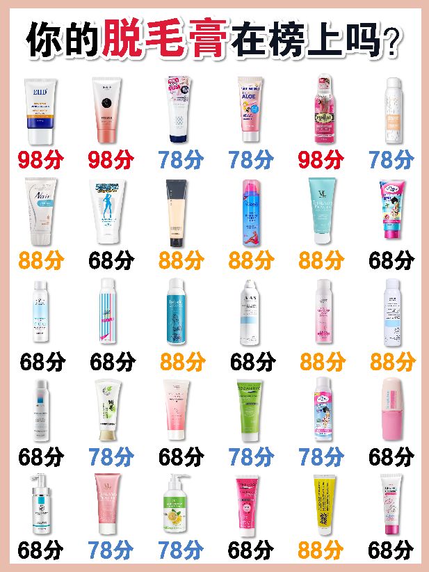 二十多种脱毛膏测评红榜,超好用的脱毛膏推荐