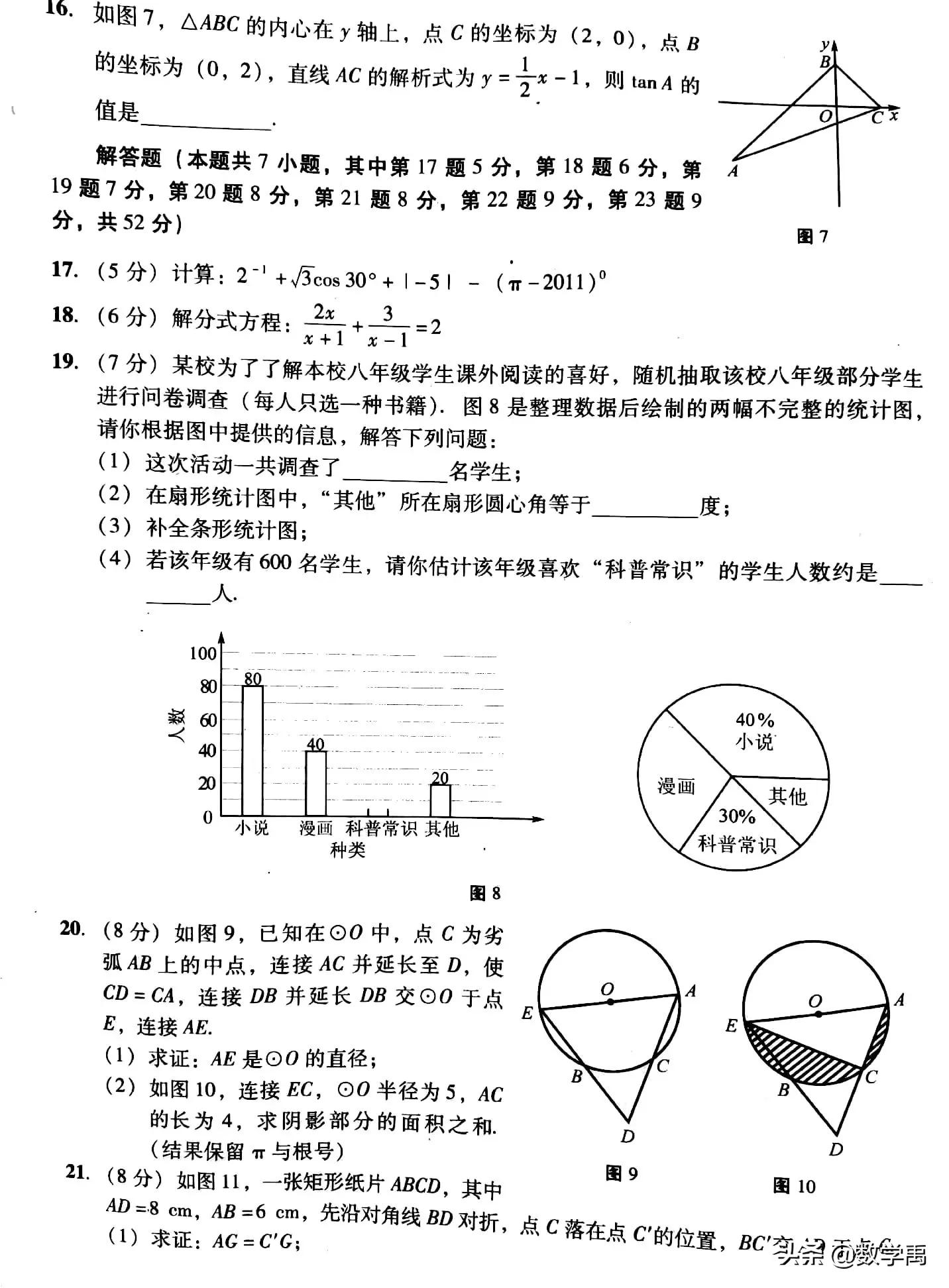 2011年深圳中考数学试卷,2011年上海中考数学试卷