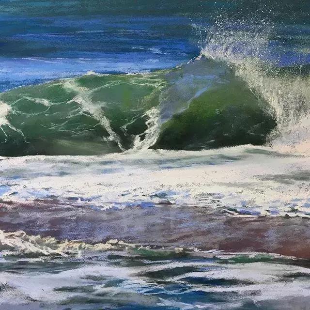 画海浪俯视,画海浪水粉画