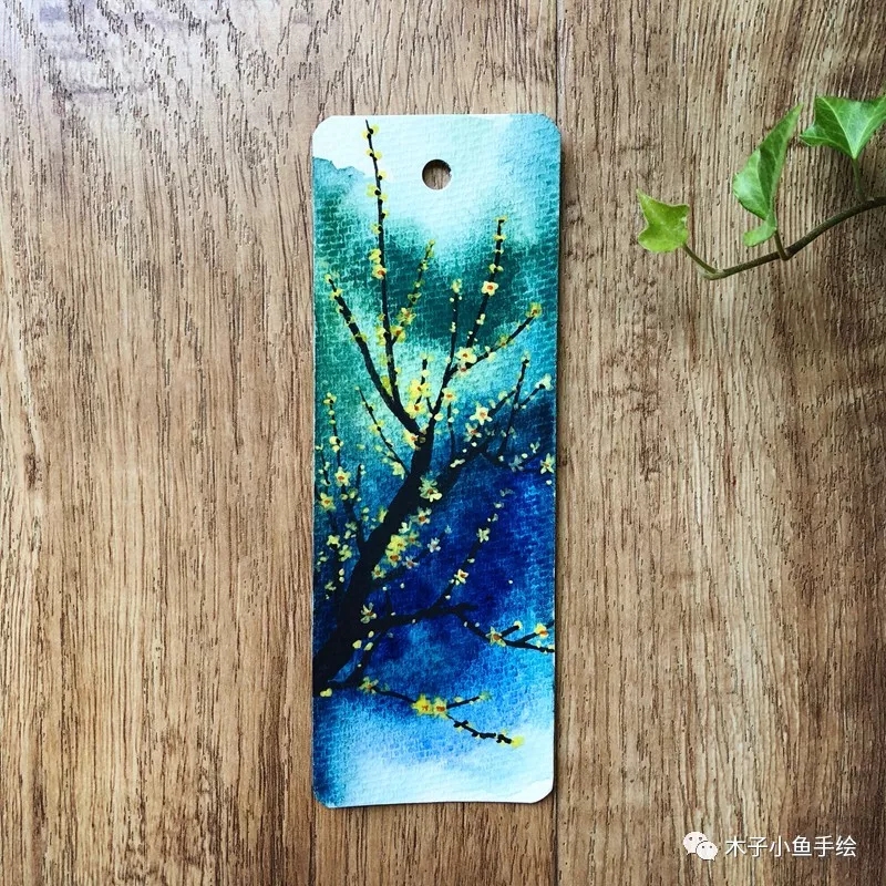 简易水彩画梅花教程,水彩画腊梅方法步骤