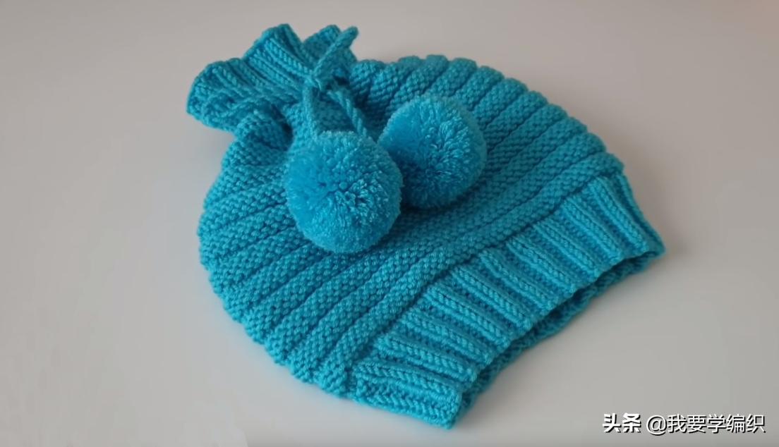 新手也能学会的一款帽子，成人孩子都适合，宝宝抽绳香肠帽教程