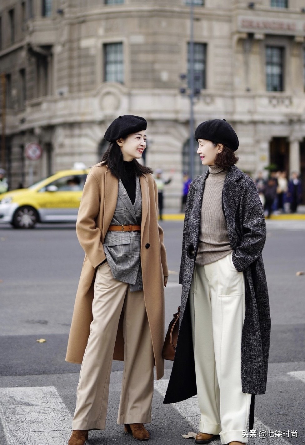 冬天不露腿怎么穿的保暖又显瘦,三木母女紫色连衣裙穿搭