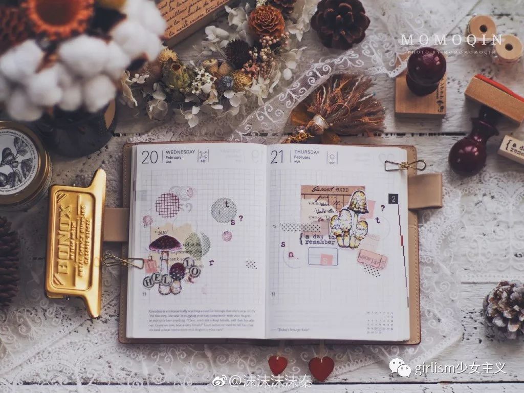 可爱的日系风手帐,简单又可爱的蓝色系手帐