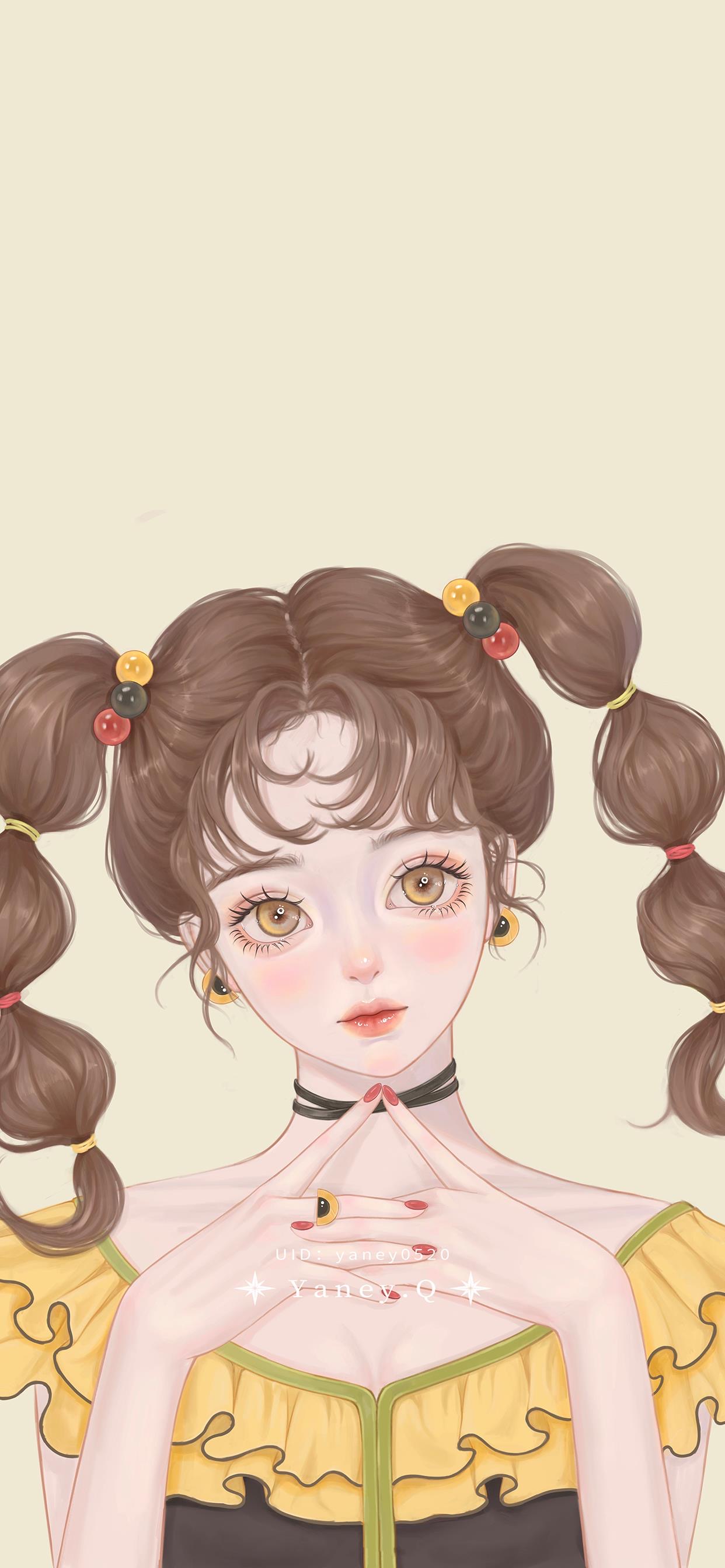 好看的女生壁纸插画图,插画小清新女生壁纸