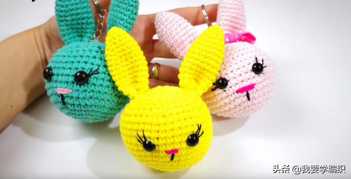 简单又精致的兔子挂饰,钥匙扣的毛茸茸兔子挂件教程