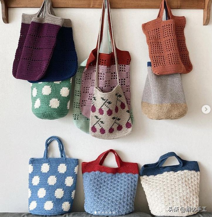 简单漂亮的小包包钩针教程,韩国钩针钩桌布花样教程