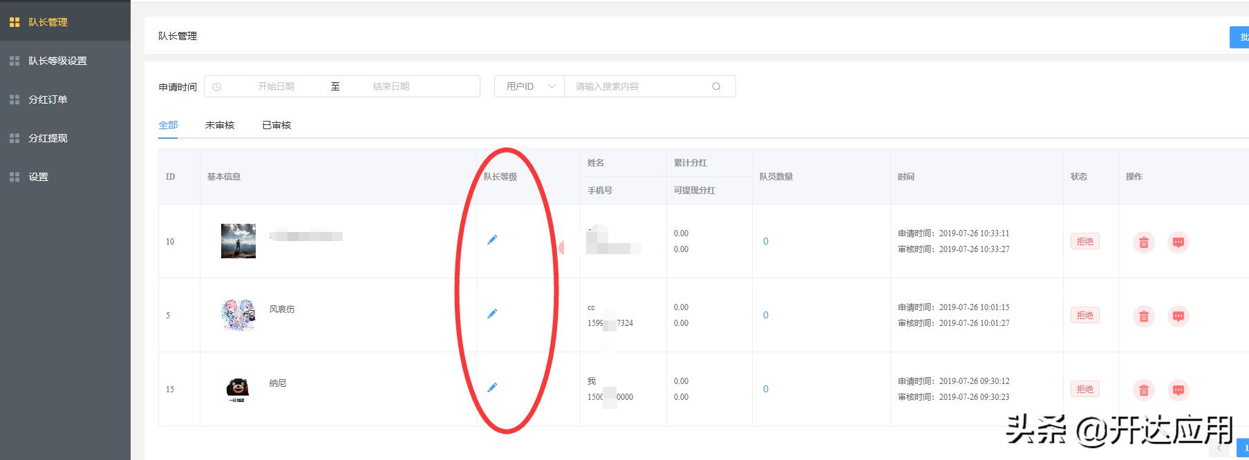 团队分红分销插件商城裂变小程序，开达五合一商城三级裂变发布