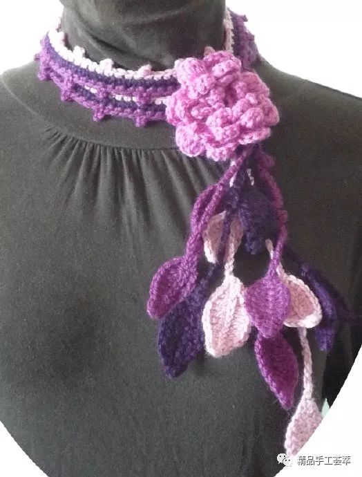 钩针毛衣链教程,手工编织毛衣链款式图