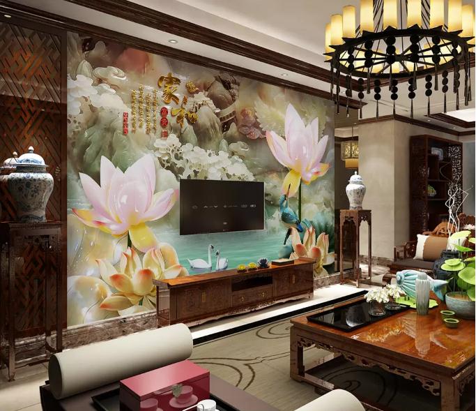 客厅沙发浮雕立体挂画背景墙,现代装饰风格电视背景墙效果图